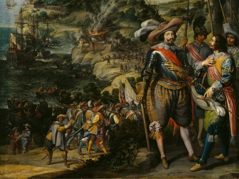 1595-Félix Castello - La conquista spagnola di Saint Kitts da parte di Don Fadrique Álvarez de Toledo nel 1629 - Museo del Prado, Madrid